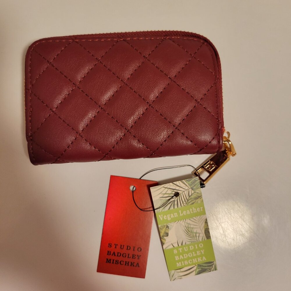 NWT Badgley Mischka Small Diamond Coin Purse with Key Ring - Picture 3 of 6